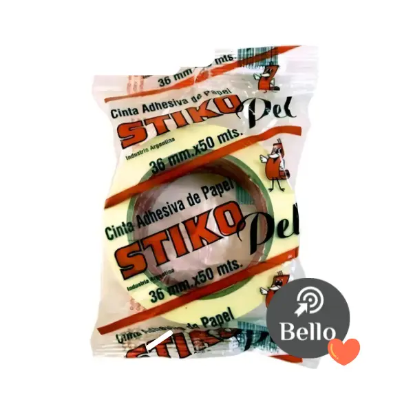 Cinta de papel adhesiva STIKO PEL 36 MM  x 50 metros.