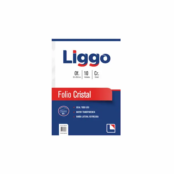 Folios Oficio cristal Liggo x 10u