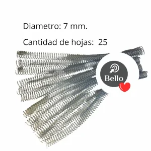 Espiral plastico para encuadernar 7mm.