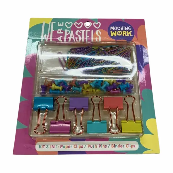 Set clips binders Mooving Pastel