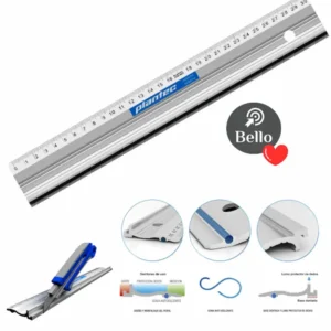 Regla de aluminio con perfil de corte Plantec 60 cm.