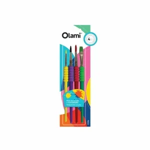 Pinceles escolares con grip Olami  x 4