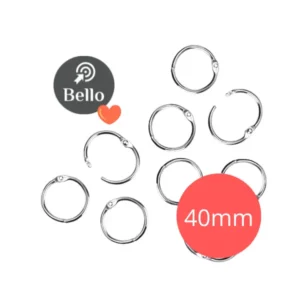Aros metalicos para carpeta 40 mm. c/u