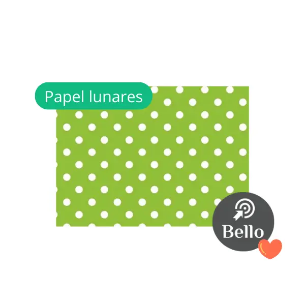 Papel plastificado Lunares Verde Claro