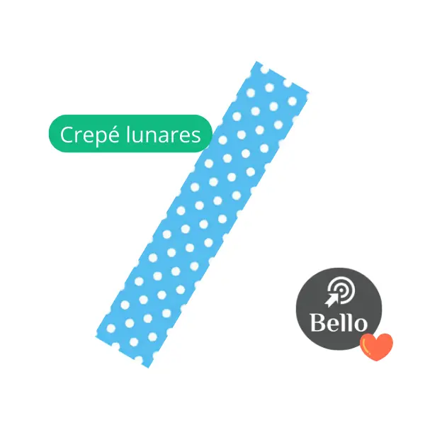 Papel Crepe Lunares Celeste