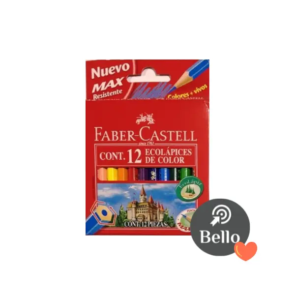 Lapices de color Faber Castell x 12 cortos