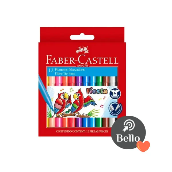 Fibras Marcadores color Faber Castell Fiesta x 12