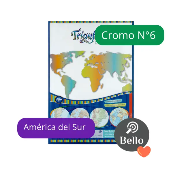 Mapa Cromo N6 America del Sur Fisico Politico