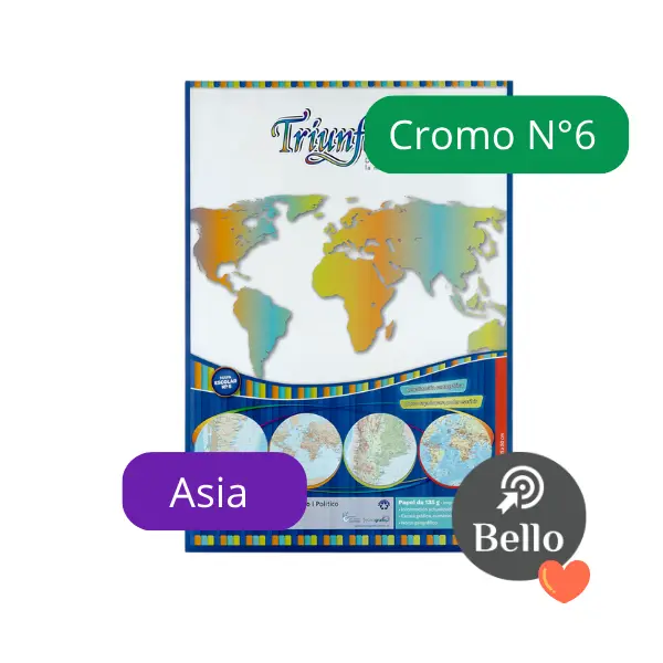 Mapa Cromo N6 Asia Fisico Politico