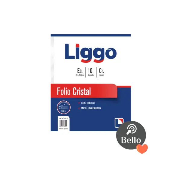 Folios Escolares n3 cristal Liggo x 10u